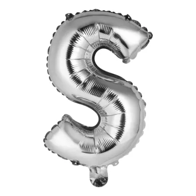 Bokstavsballong Mini Silver Metallic - Bokstav S