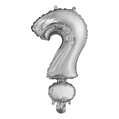 Bokstavsballong Mini Silver Metallic - Tecken ?