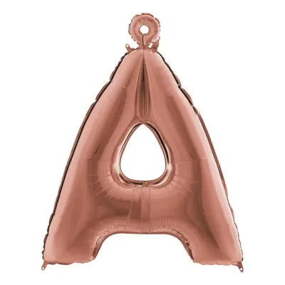 Bokstavsballong Roséguld Metallic - Bokstav Å