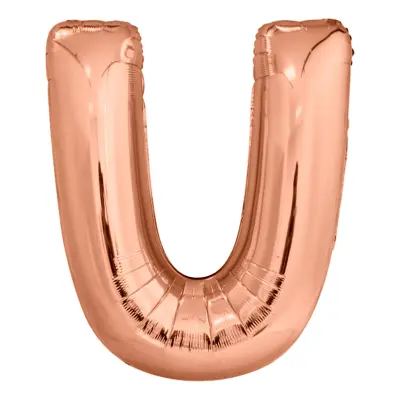 Bokstavsballong Roséguld Metallic - Bokstav U