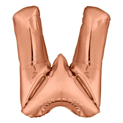 Bokstavsballong Roséguld Metallic - Bokstav W