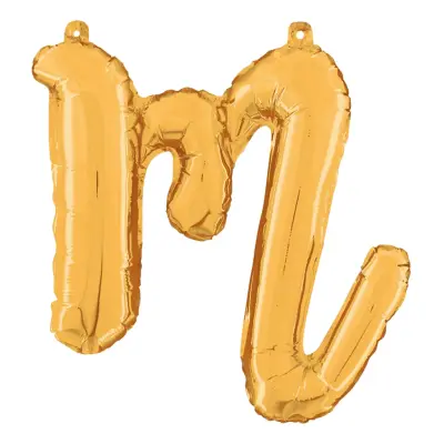Bokstavsballong Script Guld - Bokstav M