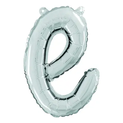 Bokstavsballong Script Silver - Bokstav E