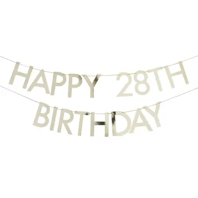 Bokstavsgirlang med Siffror Guld Metallic