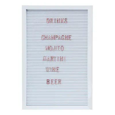 Bokstavstavla Vit/Koppar