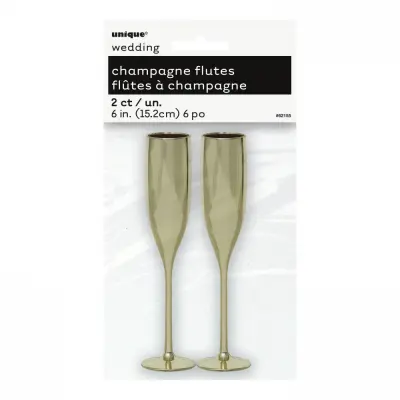 Bordsdekoration Champagneglas Guld - 2-pack