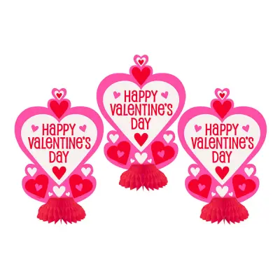 Bordsdekoration Happy Valentine's Day - 3-pack