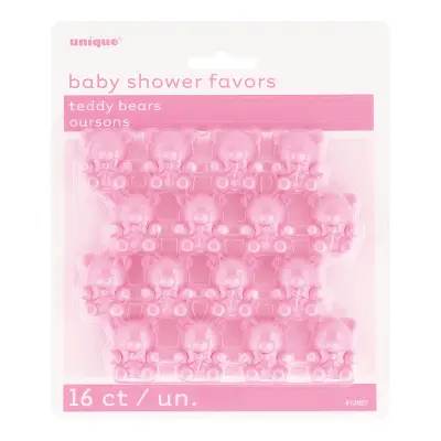 Bordsdekoration Nallebjörnar Rosa - 16-pack