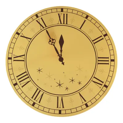 Bordsdekoration Nyårsklocka Guld/Svart