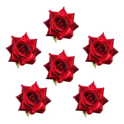 Bordsdekoration Rosor Röd Velvet - 6-pack