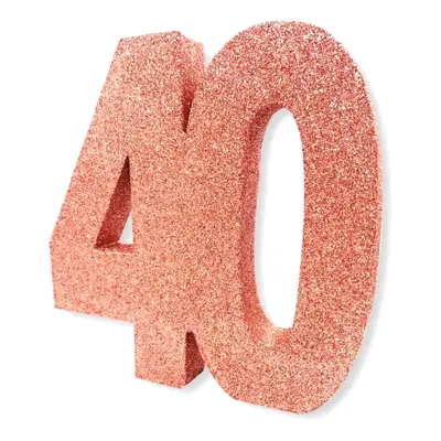 Bordsdekoration Siffra 40 Roséguld Glitter