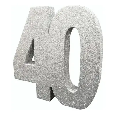 Bordsdekoration Siffra 40 Silver Glitter