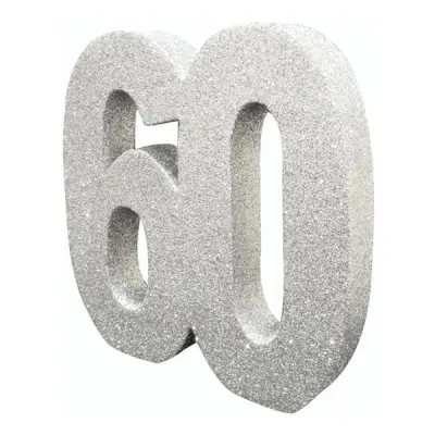 Bordsdekoration Siffra 60 Silver Glitter