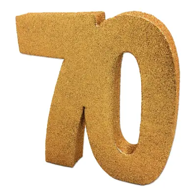Bordsdekoration Siffra 70 Guld Glitter
