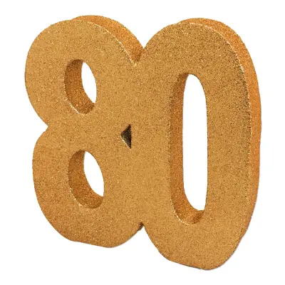 Bordsdekoration Siffra 80 Guld Glitter