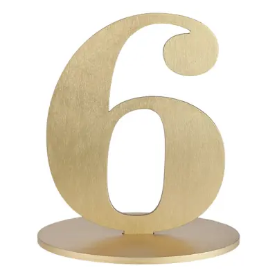 Bordsdekoration Siffra Matt Guld - Siffra 6