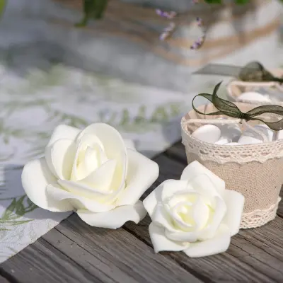 Bordsdekorationer Rosor Vit - 9-pack