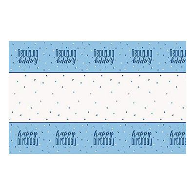 Bordsduk Happy Birthday Blå/Silver
