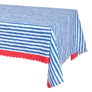 Bordsduk i Tyg Randig Röd/Blå
