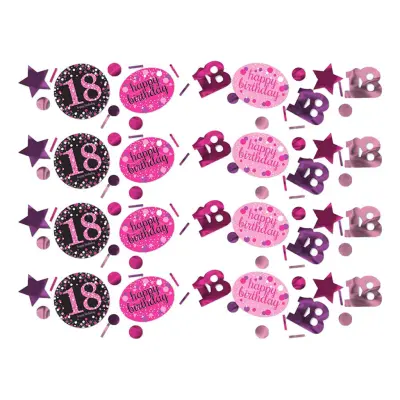 Bordskonfetti 18 Svart/Rosa Glitter - 34 gram