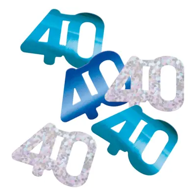 Bordskonfetti 40 Blå/Silver - 14 gram