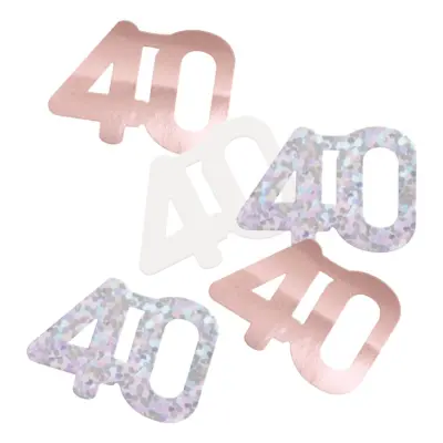 Bordskonfetti 40 Roséguld - 14 gram