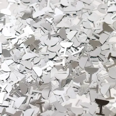 Bordskonfetti Champagneglas Silver Metallic - 14 gram