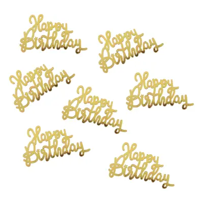 Bordskonfetti Happy Birthday Guld - 10-pack