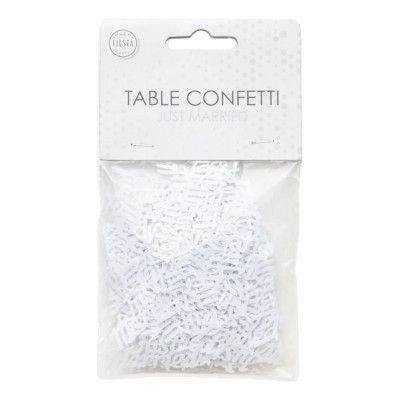 Bordskonfetti Just Married Vit