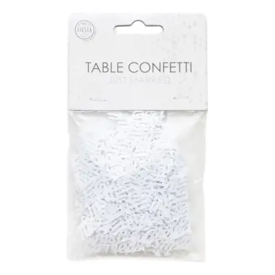 Bordskonfetti Just Married Vit