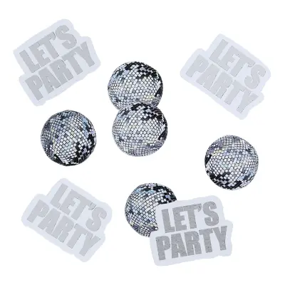 Bordskonfetti Let's Party Silver Disco - 14 g