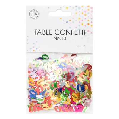 Bordskonfetti Siffra Färgmix Metallic - Siffra 10