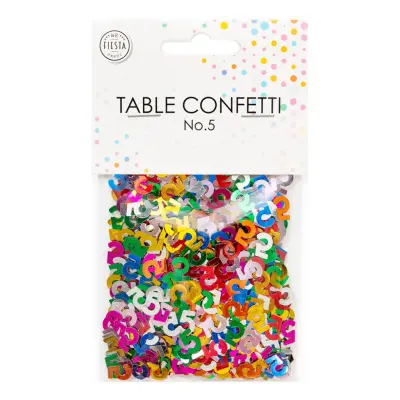 Bordskonfetti Siffra Färgmix Metallic - Siffra 5