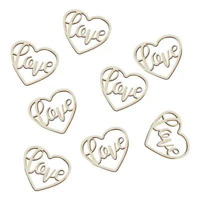 Bordskonfetti Trähjärtan Love