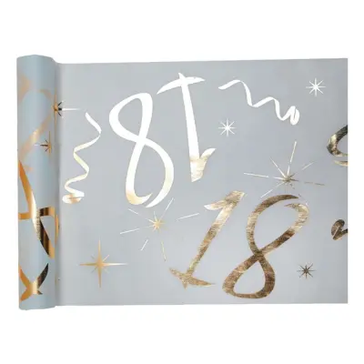 Bordslöpare 18 Vit/Guld