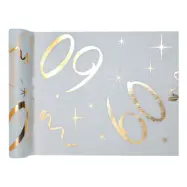 Bordslöpare 60 Vit/Guld