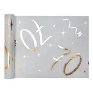 Bordslöpare 70 Vit/Guld