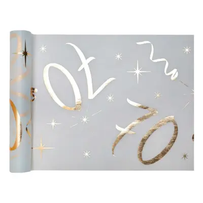 Bordslöpare 70 Vit/Guld