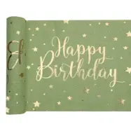 Bordslöpare Happy Birthday Grön/Guld