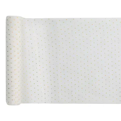 Bordslöpare Prickig Vit/Guld