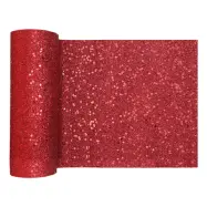 Bordslöpare Tjock Röd Glitter