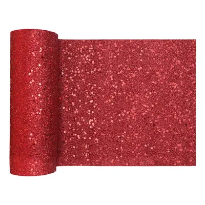 Bordslöpare Tjock Röd Glitter