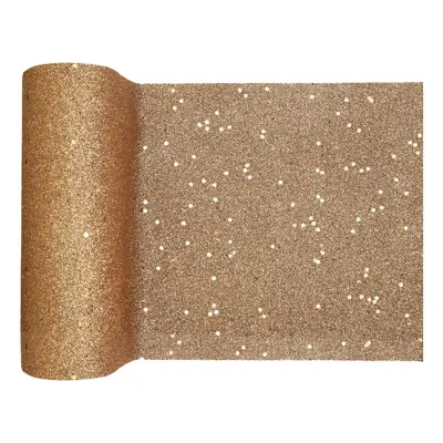 Bordslöpare Tjock Roséguld Glitter