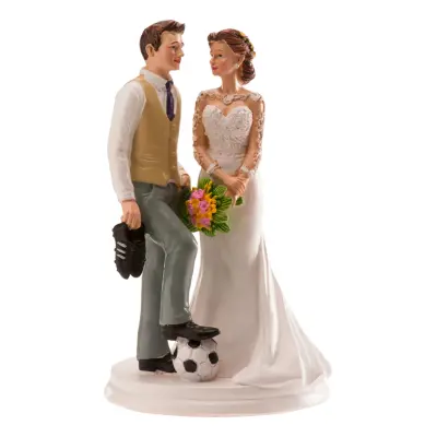 Bröllopsfigur Brudpar Fotboll