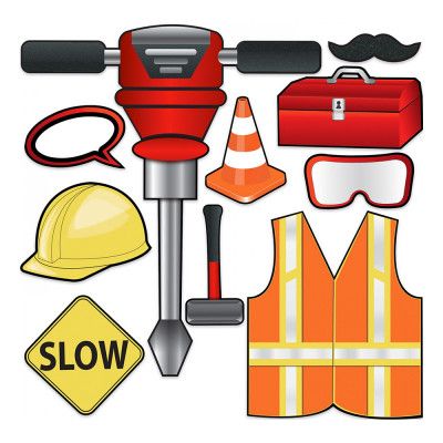 Byggarbetare Foto Props - 10-pack