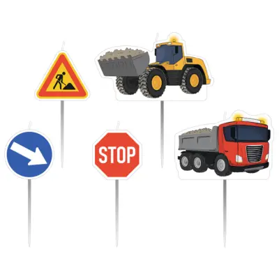 Byggarbetsplats Tårtljus 5-pack