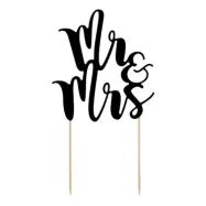 Cake Topper Mr&Mrs Svart