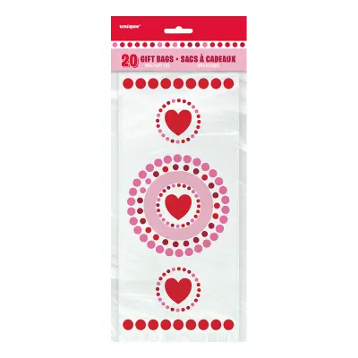 Cellofanpåsar Alla Hjärtans Dag - 20-pack