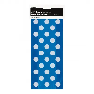 Cellofanpåsar Blå Prickiga - 20-pack