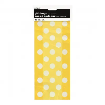 Cellofanpåsar Gula Prickiga - 20-pack